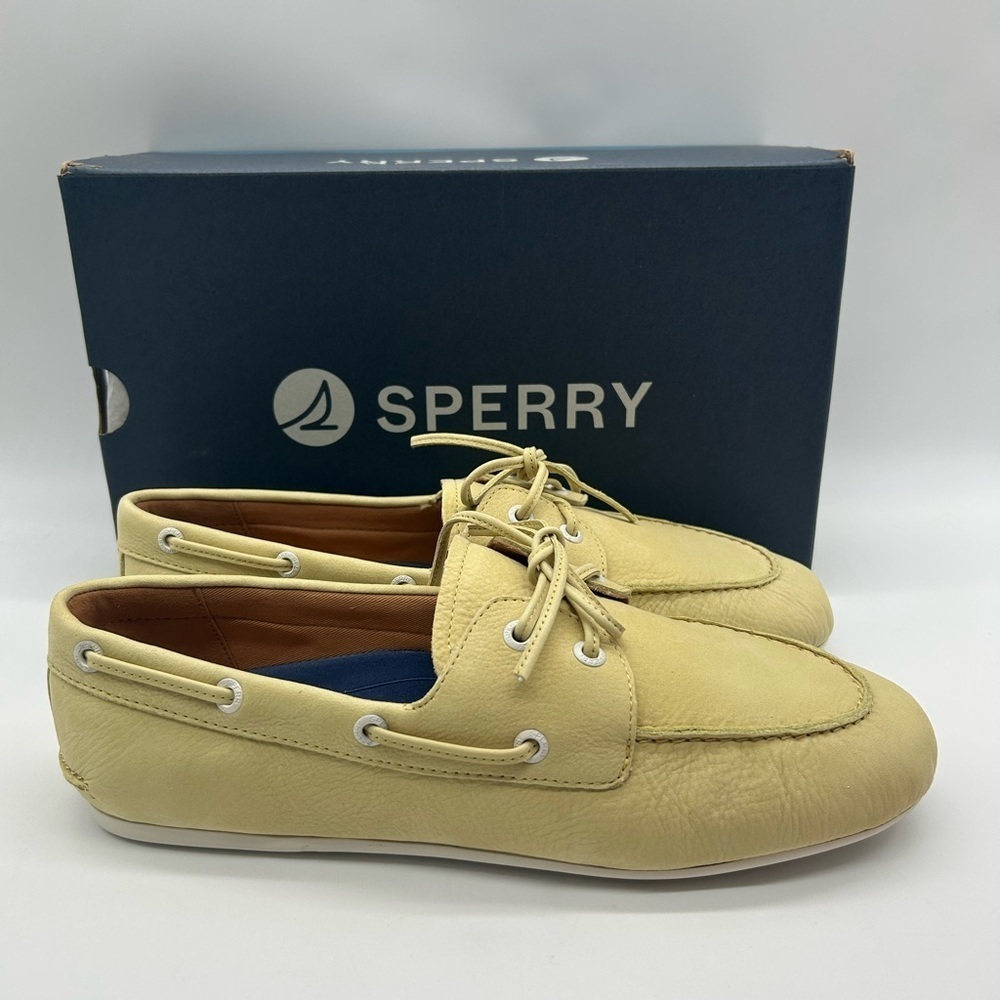 Sperry Slimboat Leather Boat Shoes Light Yellow Women’s US Size 11 New With Box - Picture 11 of 11